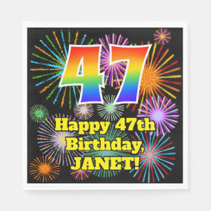47:e födelsedagen: Roligt Fireworks Mönster + Rain Pappersservett