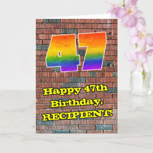 47:e födelsedagen: Roligt Graffiti-Inspired Rainbo Kort