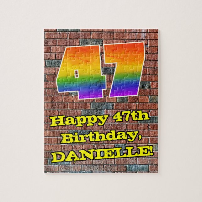 47:e födelsedagen: Roligt Graffiti-Inspired Rainbo Pussel (Vertikal)