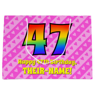 47:e födelsedagen: Rosa Rand & Hearts, regnbåge nr