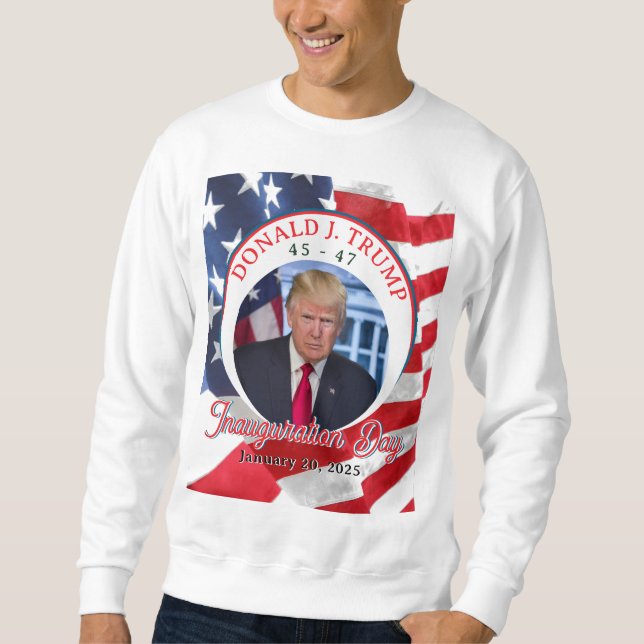 47:e president Donald J. Trump Inauguration Day Lång Ärmad Tröja (Framsida)