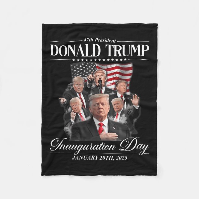 47:e president Donald Trump Invigningsdag Jan 2 Fleecefilt (Framsidan)