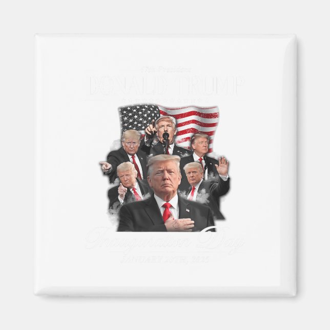 47:e president Donald Trump Invigningsdag Jan 2 Magnet (Framsidan)