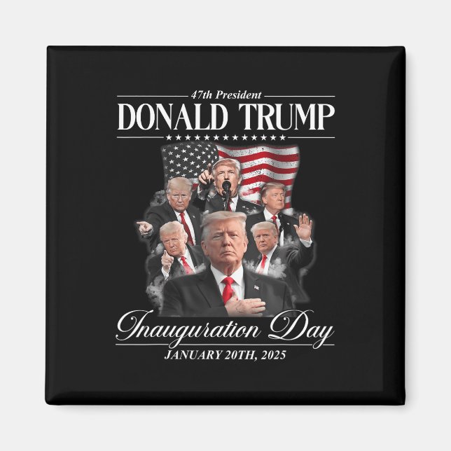 47:e president Donald Trump Invigningsdag Jan 2 Magnet (Framsidan)
