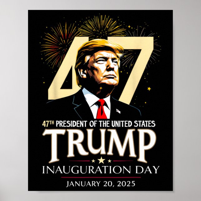 47:e president Trump invigningsdag 20 januari M Poster (Framsidan)