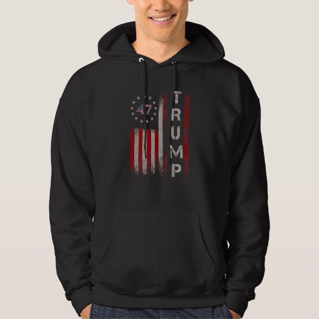 47:e presidenten Donald Trump 47 USA, amerikansk F Hoodie (Framsida)