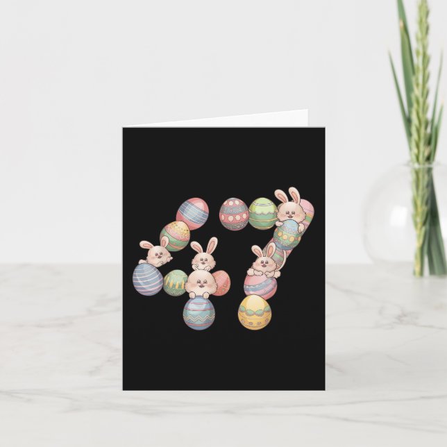 47:e presidenten Påsk Donald Trump 47 Eggs Bunny Kort (Framsida)