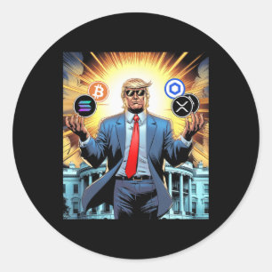 47:e presidenten Trump Crypto Hodler Coin Btc Sol Runt Klistermärke