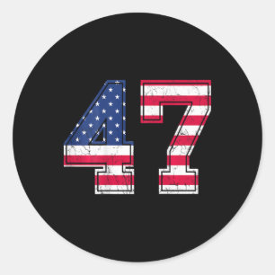 47 Födelsedag T-Shirt Usa Flagga Sport Team Tröja Runt Klistermärke