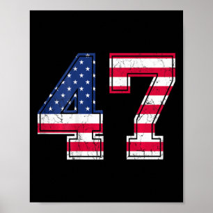 47 Födelsedags Tröja Usa Flagga Sport Team Jersey Poster