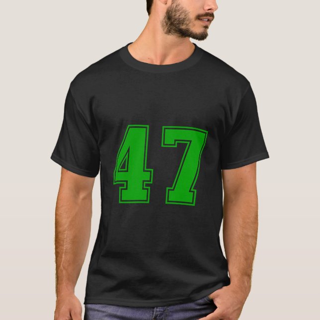 47 Gröntars Sportfantast Jersey-nummer T Shirt (Framsida)