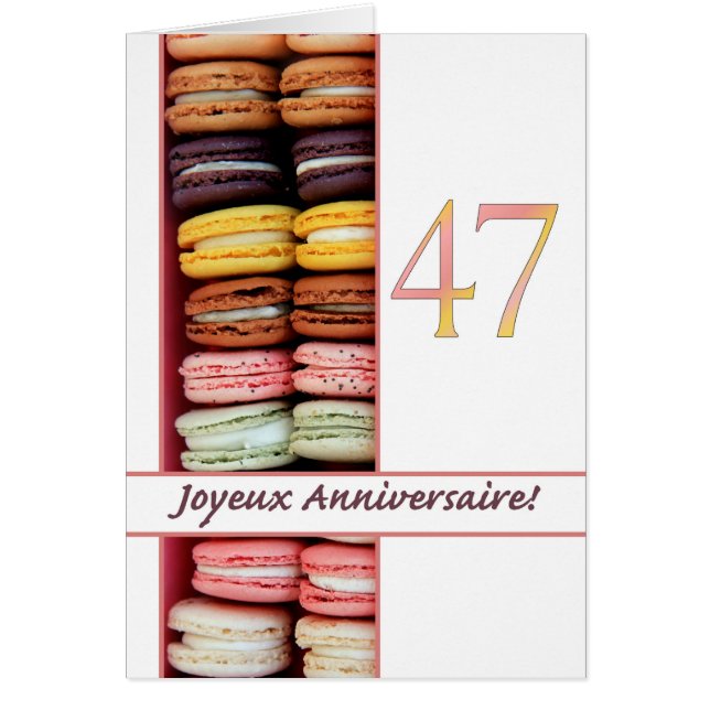 47 Macarons vit.jpg Hälsningskort (Framsidan)