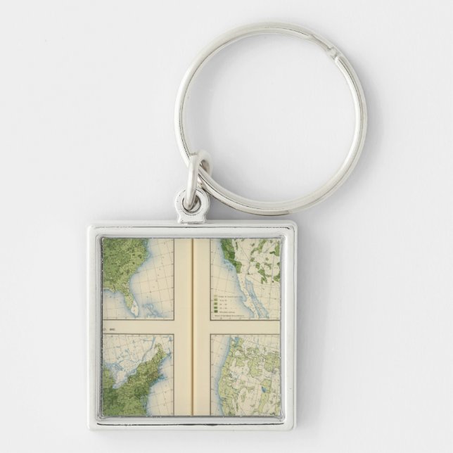 47 Maj 1890 Fyrkantig Silverfärgad Nyckelring (Framsidan)