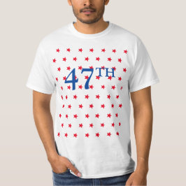 47 Presidentröda vita och blå stjärnor patriotiska T Shirt