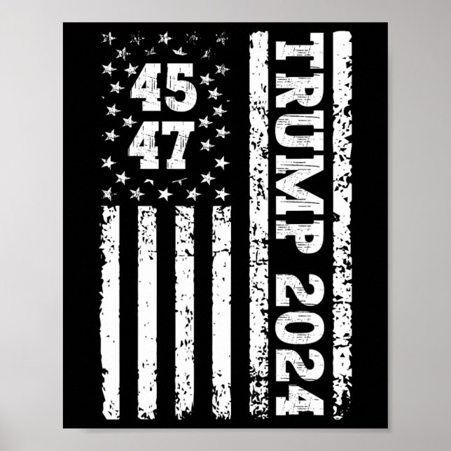 47 Trump 2024 American Flagga 2 Poster (Framsidan)