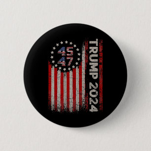 47 Trump 2024 American Flagga Knapp