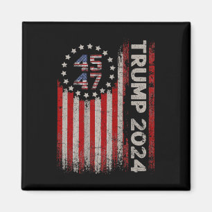 47 Trump 2024 American Flagga Magnet
