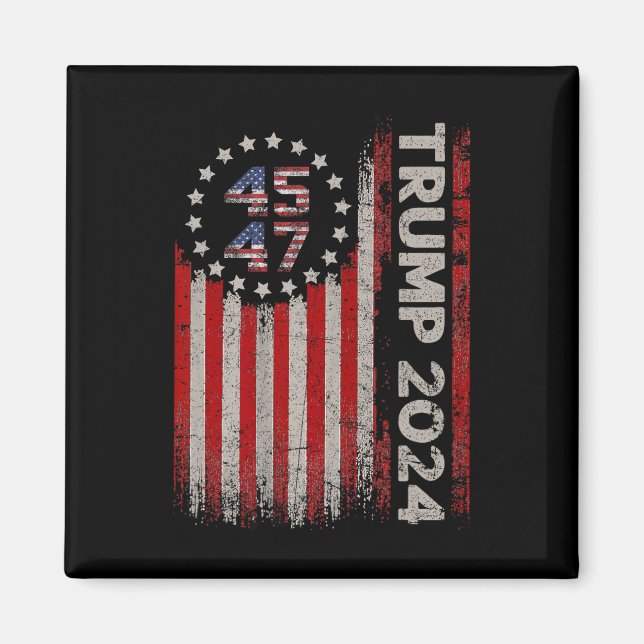 47 Trump 2024 American Flagga Magnet (Framsidan)