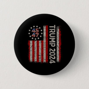 47 Trump 2024 American Flagga (på baksidan) Knapp