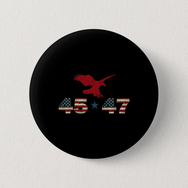 47 Trump 2024 President och Patriotic Eagle U Knapp (Framsida)