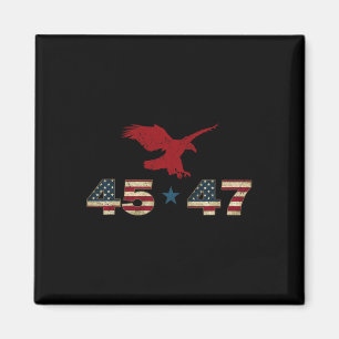 47 Trump 2024 President och Patriotic Eagle U Magnet
