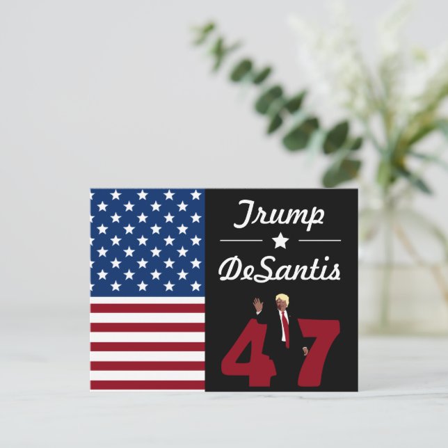 47 Trump Desantis 2024 Vykort (Stående Fram)