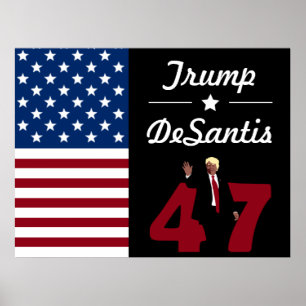 47 Trump Desantis 2024 vykort Poster