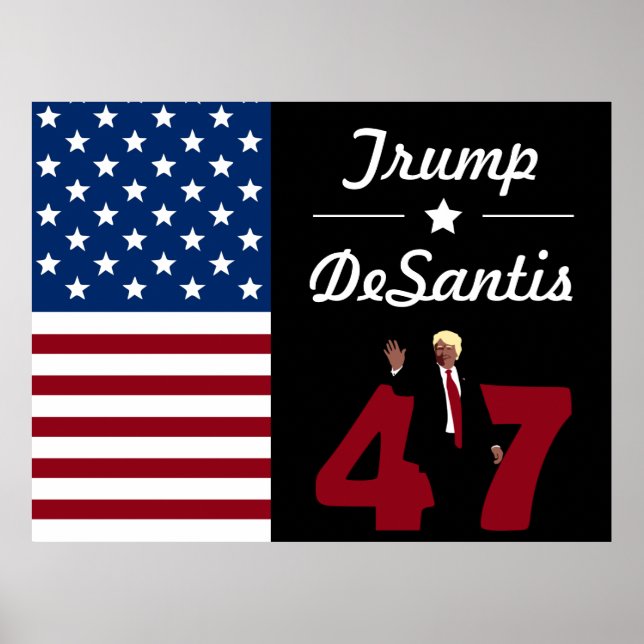 47 Trump Desantis 2024 vykort Poster (Framsidan)