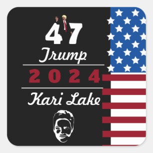 47 Trump Kari Sjö 2024 Fyrkantigt Klistermärke