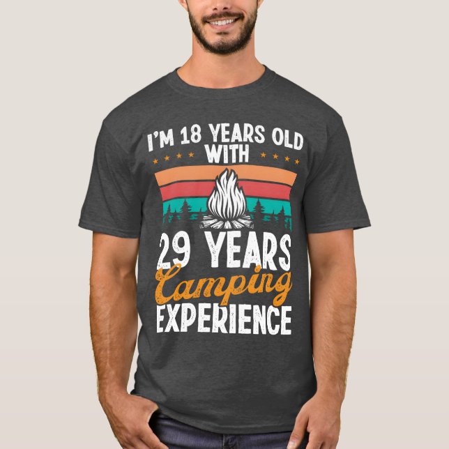 47 Year Old Camper Mountains Camping 47 Birthday g T Shirt (Framsida)