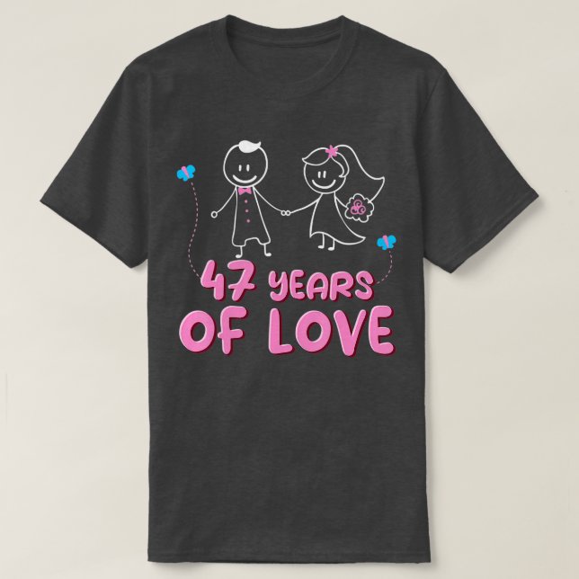 47 Years Of Love Couples 47th Wedding Anniversary  T Shirt (Design framsida)