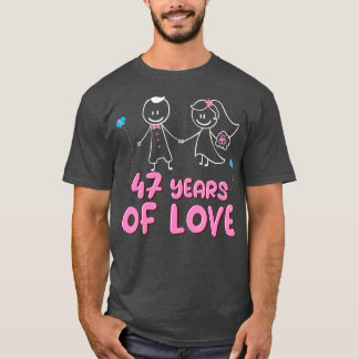 47 Years Of Love Couples 47th Wedding Anniversary  T Shirt