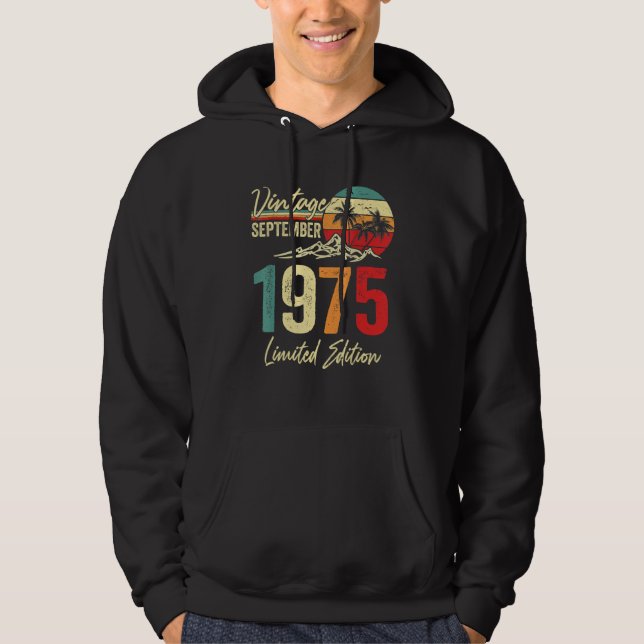 47 Yr Old Vintage September 1975  47th Hoodie (Framsida)