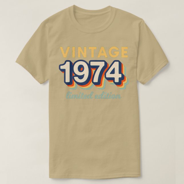 47th Birthday   Vintage 1974 Limited Edition  T Shirt (Design framsida)