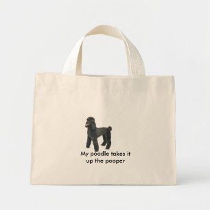 4861-Plush-BlackPoodle, min pudel tar upp den... Mini Tygkasse