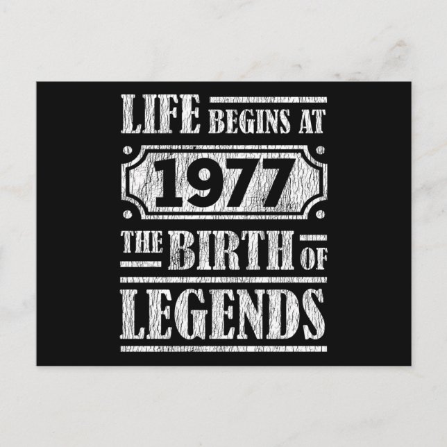 48 År Gammal 1977 Födelsedagen För En Legend 48-år Vykort (Framsida)