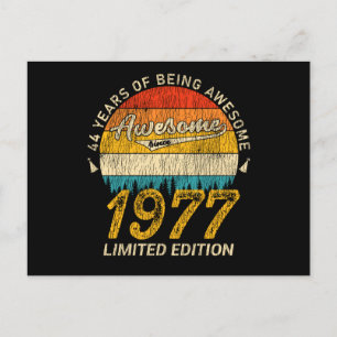 48 År Gammal 1977 Retro Awesome 48-årspresent Vykort