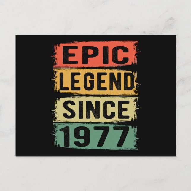 48 år gammal dag 1977 Epic Legend 48:e födelsedage Vykort (Framsida)