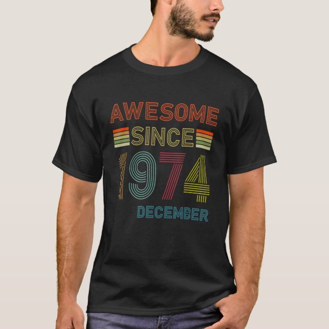 48-åriga Fantastisk sedan december 1974 48:e födel T Shirt (Framsida)