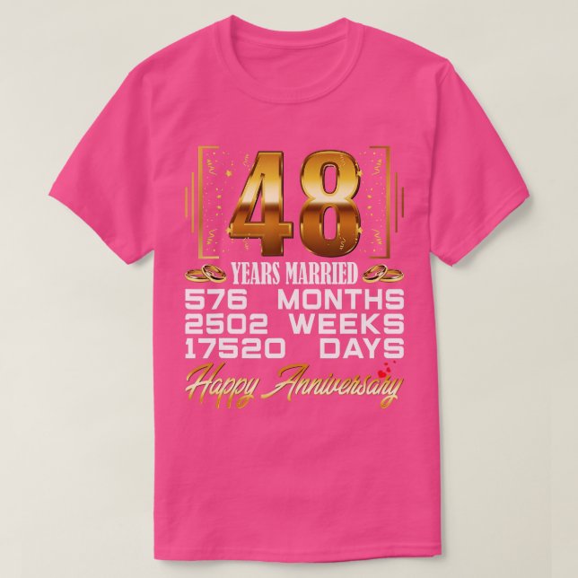 48-årsdagen för gifta sig, 48-årsdagen Bröllop T Shirt (Design framsida)