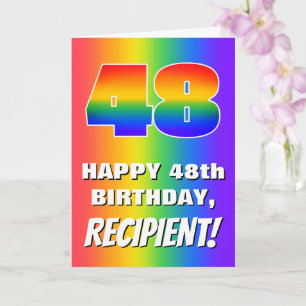 48:e födelsedag: färgstark, Roligt Rainbow Mönster Kort