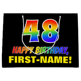 48:e födelsedag: fetstil, Roligt, enkel, regnbåge