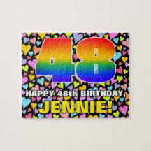 48:e födelsedag - Roligt, hjärtklappning + "48"