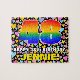 48:e födelsedag - Roligt, hjärtklappning + "48" Pussel