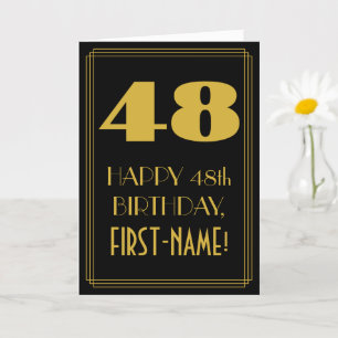 48:e födelsedagen ~ Art Deco Inspired Titta "48" & Kort