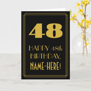 48:e födelsedagen - Art Deco Inspired Titta "48" o Kort