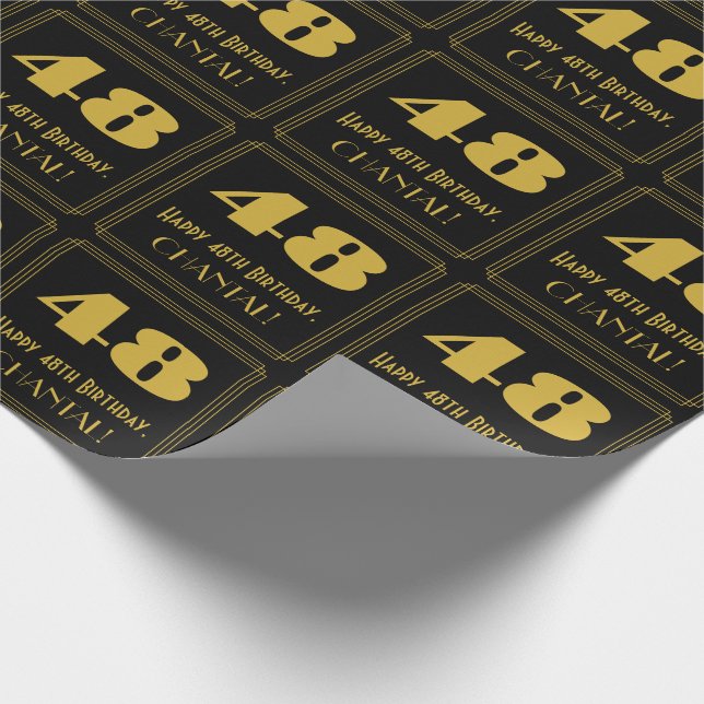 48:e födelsedagen - Art Deco Inspired Titta "48" o Presentpapper (Hörn)