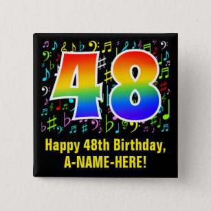48:e födelsedagen: Colorful Music Symbols, Rainbow Knapp