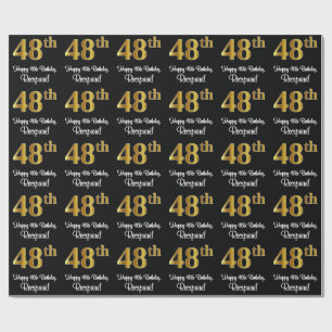 48:e födelsedagen: Elegant Luxurious Faux Guld Tit Presentpapper