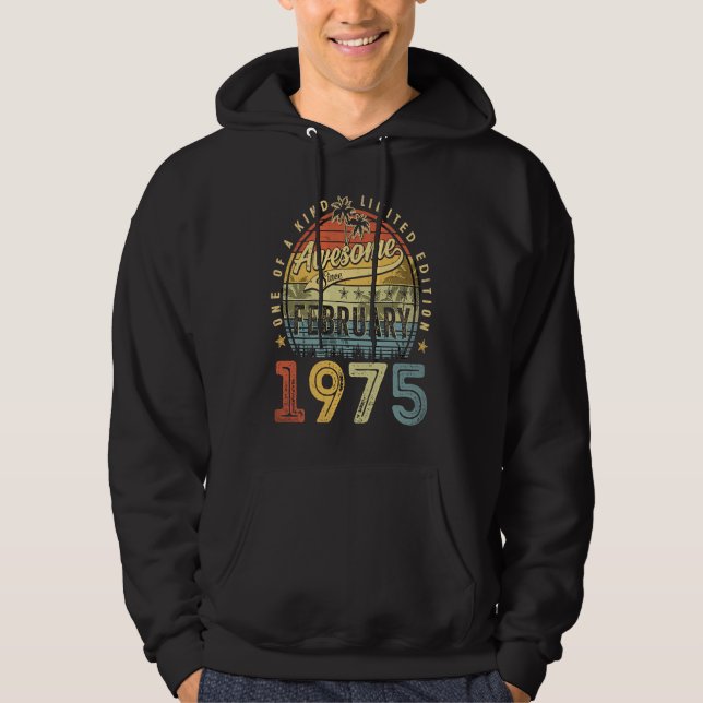 48:e födelsedagen Fantastisk sedan februari 1975 4 Hoodie (Framsida)